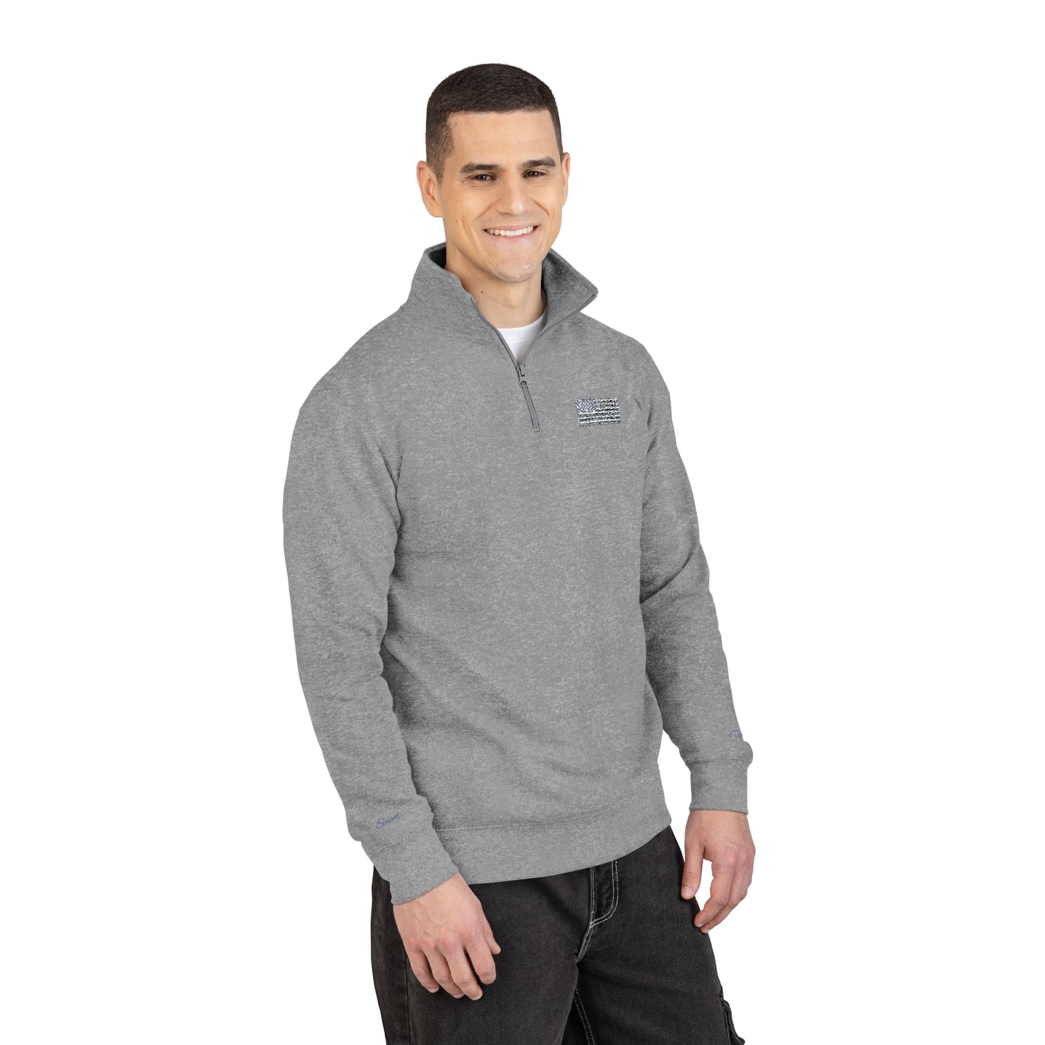 Saint Gabriel American Flag Embroidered Quarter-Zip Pullover